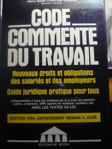 9782732801094: Code commente du travail (Vie Prat.Prof.)