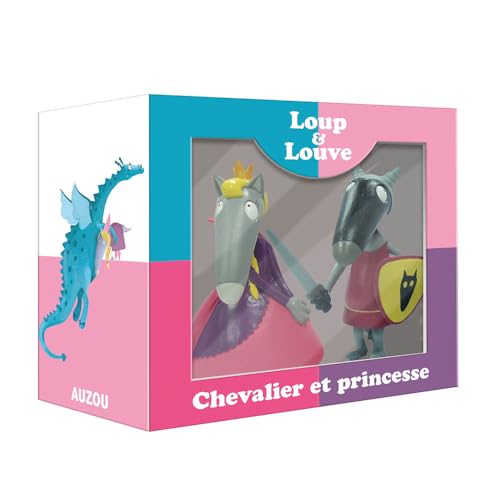 9782733842522: Le loup qui voyageait dans le temps - Coffret 2 figurines seules (loup chevalier et louve princesse): Chevalier et princesse