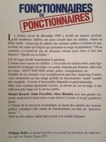 Beispielbild fr Fonctionnaires ou ponctionnaires : Privilges et avantages rels des salaris du secteur public zum Verkauf von Ammareal