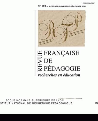 Stock image for Revue Franaise de Pedagogie, N 173/2010 for sale by medimops