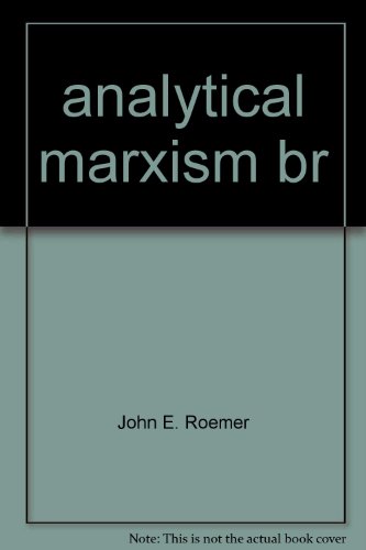 analytical marxism br (9782735101177) by Roemer