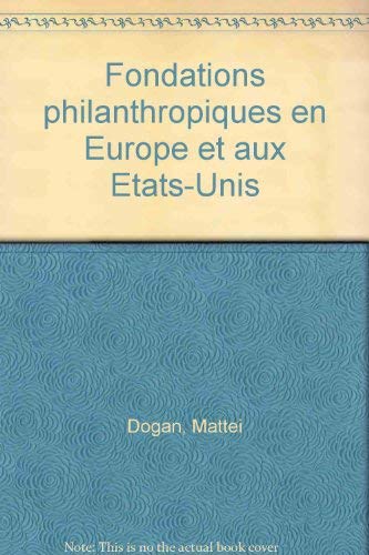 Imagen de archivo de Fondations philanthropiques en Europe et aux Etats-Unis a la venta por medimops