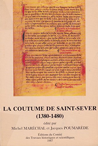 Beispielbild fr La coutume de saint sever 1380 1480 M?moires et documents n?2 zum Verkauf von Reuseabook