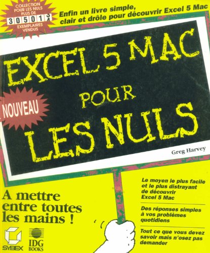 Excel 5 mac pour les nuls - Greg Harvey