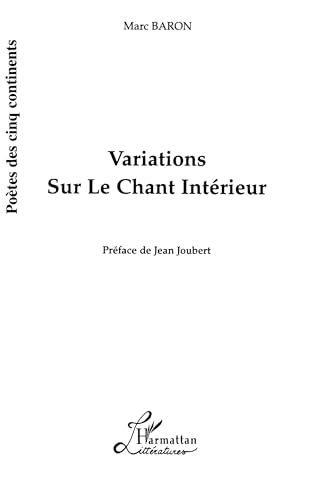 Beispielbild fr Variations sur le Chant Intrieur zum Verkauf von Gallix