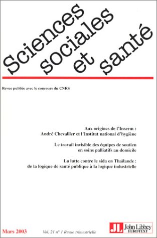 Stock image for Sciences sociales et sant, n 1 (mars 2003) for sale by Librairie Parrsia