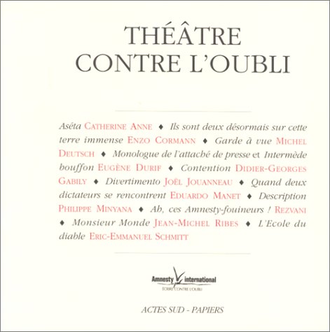 Imagen de archivo de Theatre Contre L'oubli a la venta por Ammareal