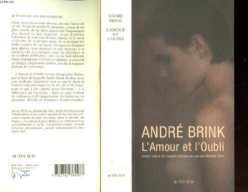 L'Amour et l'Oubli (9782742760077) by Brink, AndrÃ©