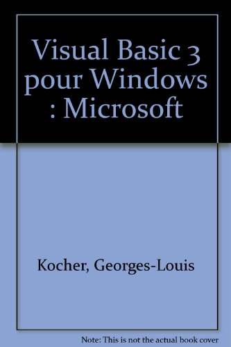 Beispielbild fr Visual Basic 3 pour Windows : Microsoft zum Verkauf von Ammareal