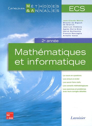 9782743013813: Mathmatiques et informatique ECS 2e anne (Mthodes et Annales)