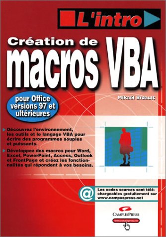 Beispielbild fr Cration de macros VBA 6 pour Office zum Verkauf von medimops
