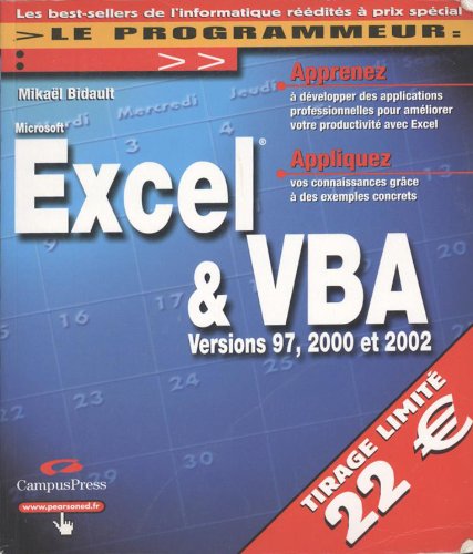 9782744013799: Excel et VBA versions 97, 2000 et 2002