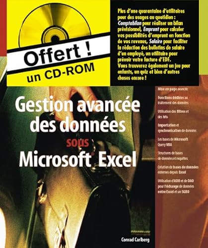 GESTION AVANCEE DES DONNEES SOUS MICROSOFT EXCEL (9782744019890) by Conrad Carlberg