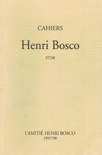 9782744900600: Cahiers Henri Bosco, numro 37-38