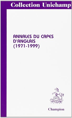 Beispielbild fr Annales du CAPES d'anglais (1971-1999) zum Verkauf von Ammareal