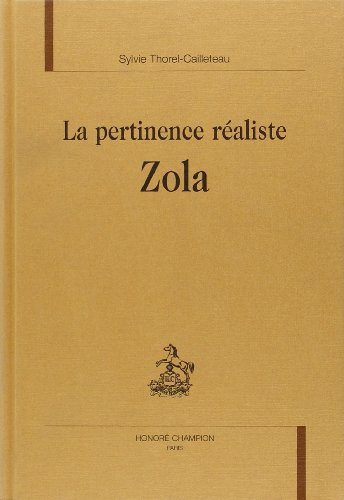 Beispielbild fr La pertinence raliste, Zola zum Verkauf von Chapitre.com : livres et presse ancienne