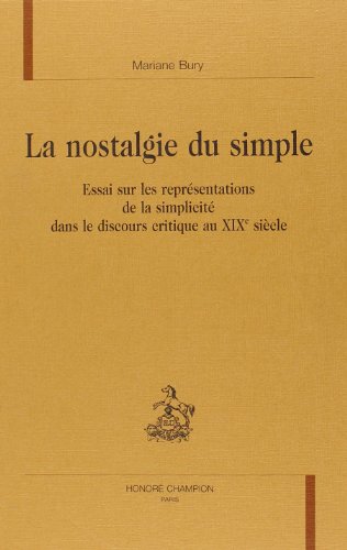 Imagen de archivo de La nostalgie du simple a la venta por Chapitre.com : livres et presse ancienne