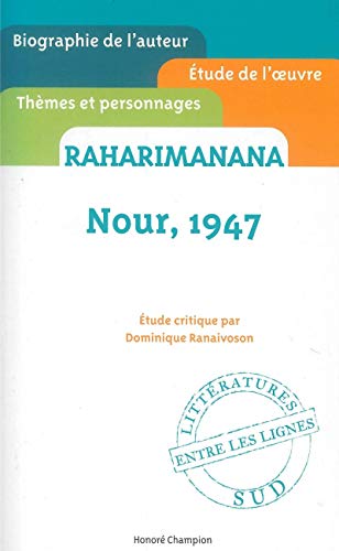 Beispielbild fr Nour, 1947. Raharimanana. Etude critique [Poche] Ranaivoson, Dominique zum Verkauf von BIBLIO-NET
