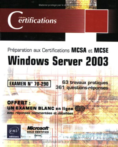 9782746021488: Windows Server 2003 - examen 70-290