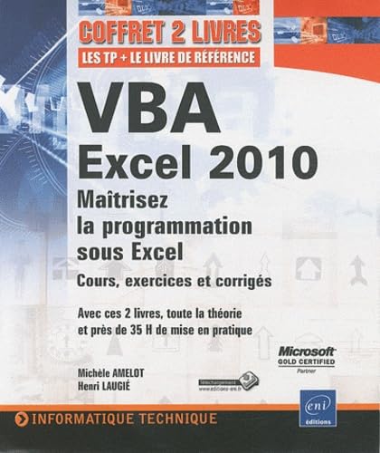 9782746058408: VBA Excel 2010: Coffret 2 livres : Les TP et le livre de rfrence