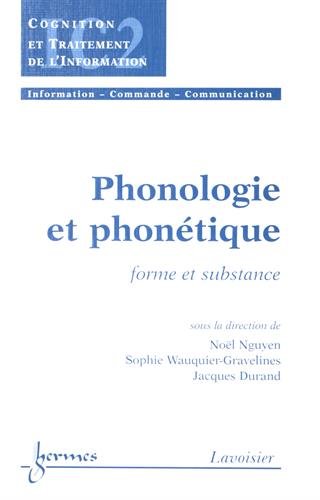 Beispielbild fr Phonologie et phontique: Forme et substance zum Verkauf von Ammareal