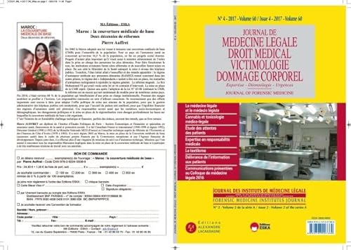 Stock image for DELIVRANCE DE L'INFORMATION AUX PATIENTS-JML VOL60 N4-2017: JOURNAL DES INSTITUT DE MEDECINE LEGALE VOL 60 N4-2017 (REVUE) for sale by Gallix