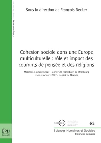 Imagen de archivo de Cohsion sociale dans une europe multiculturelle a la venta por Ammareal