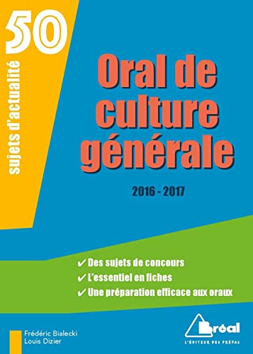 Imagen de archivo de Oral de culture gnrale 2016-2017 a la venta por Librairie Th  la page