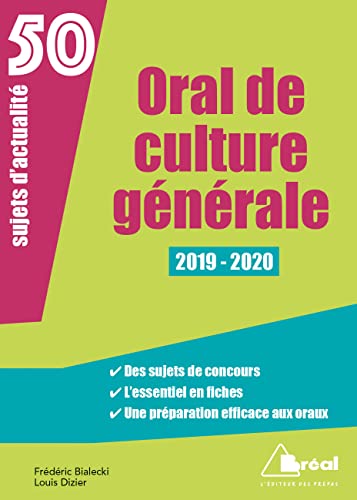 Stock image for Oral de culture gnrale 2019-2020 for sale by Ammareal