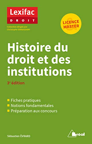 Beispielbild fr Histoire du droit et des institutions zum Verkauf von medimops