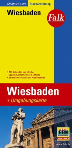 Wiesbaden (Germany) 1:20,000 Street Map & Environs 1:150,000 FALK (9782750502867) by Falk