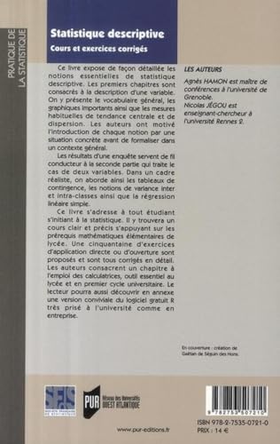 Beispielbild fr Statistique descriptive Cours et exercices corrigs zum Verkauf von Librairie La Canopee. Inc.