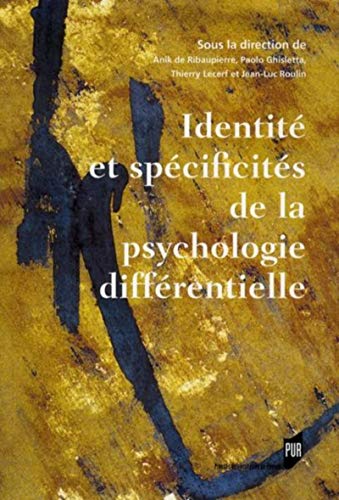 Imagen de archivo de Identit et spcificits de la psychologie diffrentielle a la venta por Revaluation Books