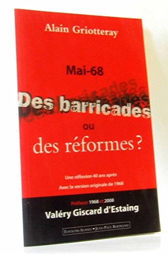 Beispielbild fr Mai 68 : Des barricades ou des rformes zum Verkauf von medimops