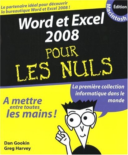 Beispielbild fr Word et Excel 2008 pour les Nuls : Edition Macintosh zum Verkauf von medimops