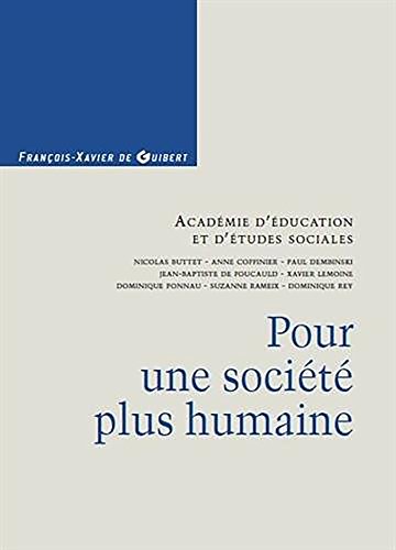 Beispielbild fr Pour une socit plus humaine zum Verkauf von LibrairieLaLettre2