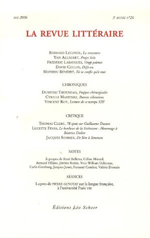 Beispielbild fr La Revue littraire, N 26, Mai 2006 : zum Verkauf von Revaluation Books