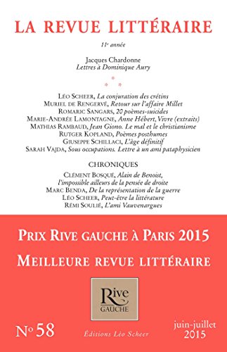 9782756107349: REVUE LITTERAIRE N58 JUIN-JUILLET 2015