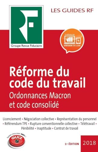 Beispielbild fr Rforme du code du travail 2018: Ordonnances Macron et code consolid zum Verkauf von medimops