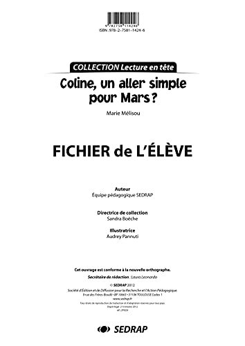 Stock image for coline, un aller simple pour mars ? - fichier [Broch] Collectif for sale by BIBLIO-NET