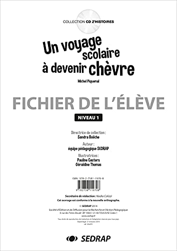 Stock image for voyage scolaire a devenir chevre - fichier gs [Broch] Letellier maude for sale by BIBLIO-NET