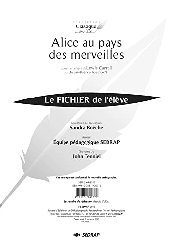 9782758142072: ALICE AU PAYS DES MERVEILLES - FICHIER