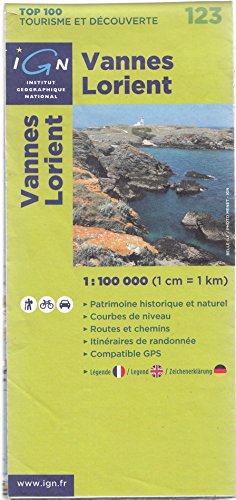 Beispielbild fr Vannes Lorient 1 : 100 000: Patrimoine historique et naturel / Courbes de niveau / Routes et chemins / Itinaires de randonne / Compatible GPS (Ign Top 100s) zum Verkauf von medimops