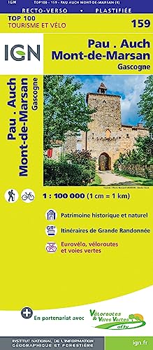 Stock image for Pau / Auch / Mont-de-Marsan Gascogne: IGN Cartes Top 100 - Stra enkarte for sale by WorldofBooks