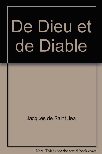 Beispielbild fr De Dieu et de Diable zum Verkauf von medimops