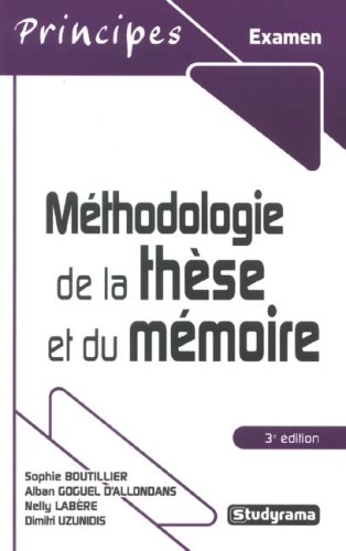 Stock image for Mthodologie de la thse et du mmoire for sale by Buchpark