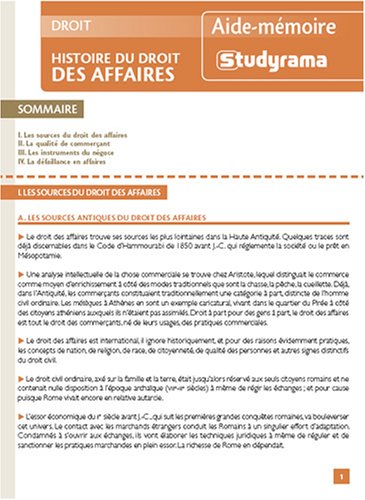 Stock image for Histoire du droit des affaires for sale by Ammareal