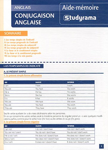 Beispielbild fr Conjugaison anglaise zum Verkauf von Ammareal
