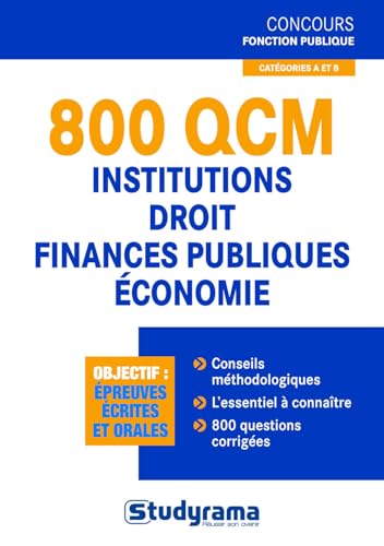 Beispielbild fr 800 QCM Institutions - Droit - Finances publiques - Economie zum Verkauf von Ammareal