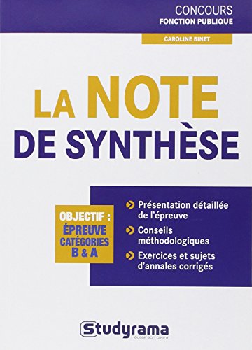 Beispielbild fr La Note de synthse zum Verkauf von medimops
